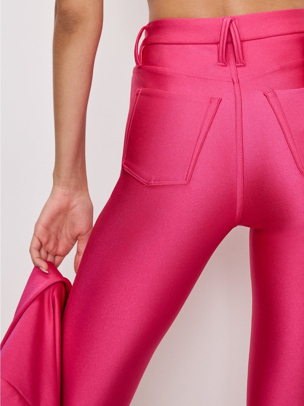 Good American Compression Shine Good Waist Pink Skinny Pants 4/27